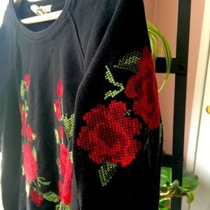 Black Sweater with roses